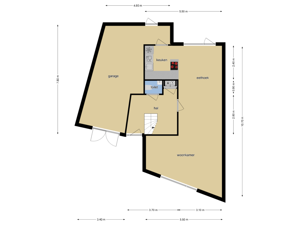 Bekijk plattegrond van Begane grond van 't Boogstuk 4