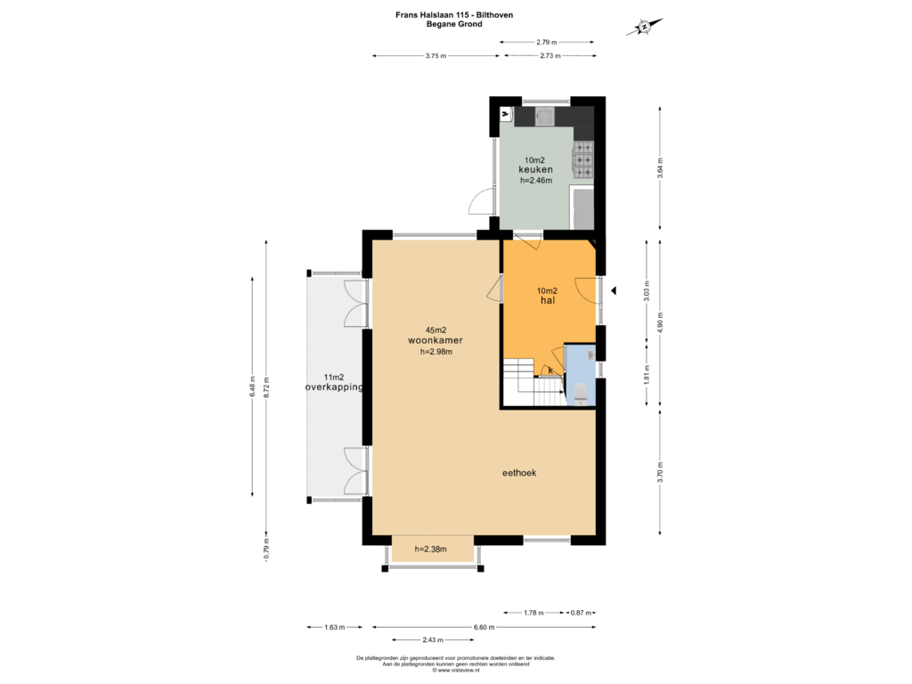 Bekijk plattegrond van BEGANE GROND van Frans Halslaan 115