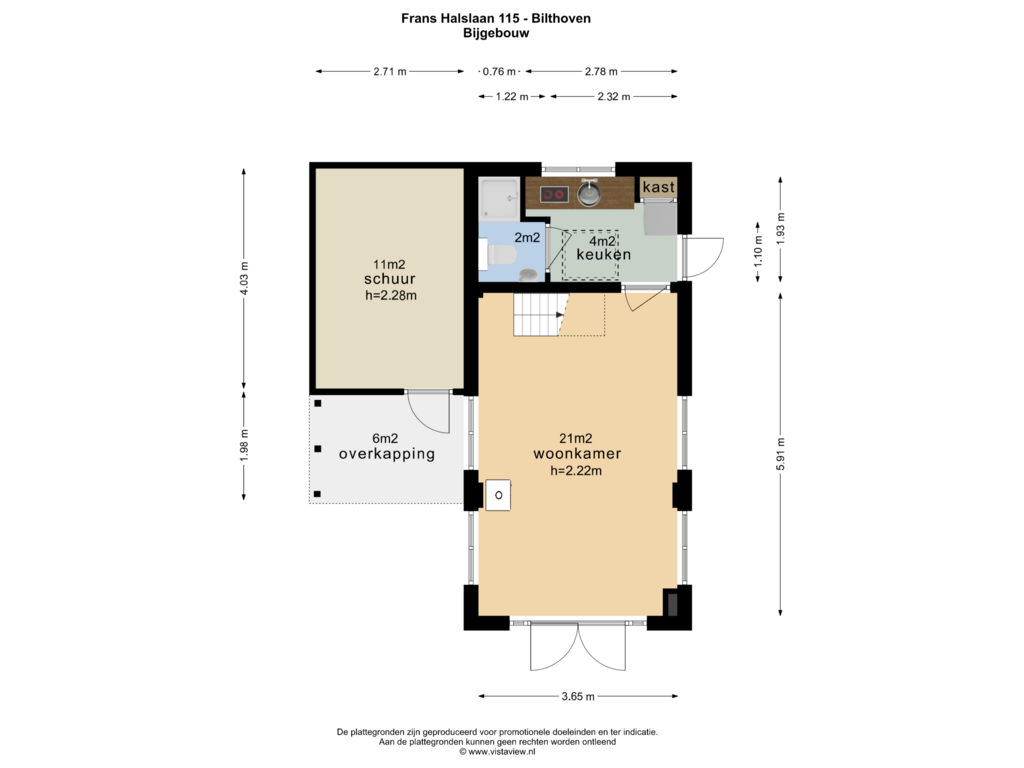 Bekijk plattegrond van BIJGEBOUW van Frans Halslaan 115