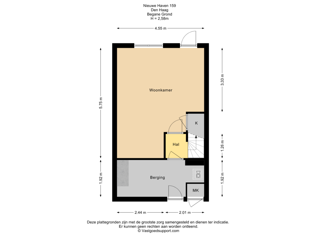 View floorplan of Begane grond of Nieuwe Haven 159