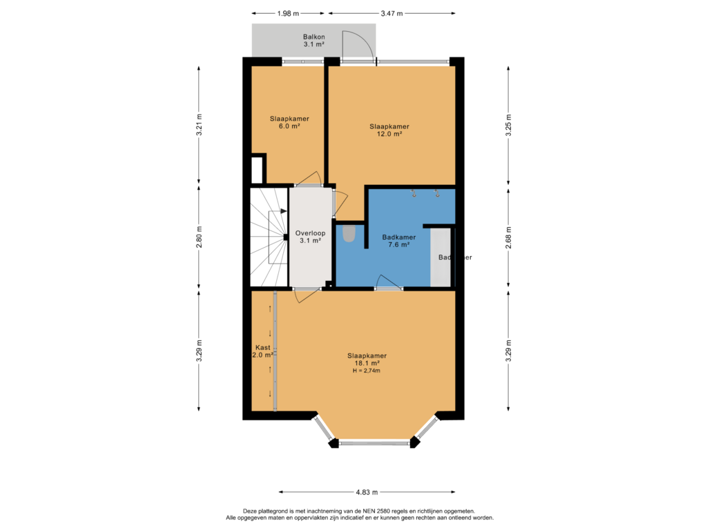 Bekijk plattegrond van 1e verdieping van Park Leeuwensteijn 65