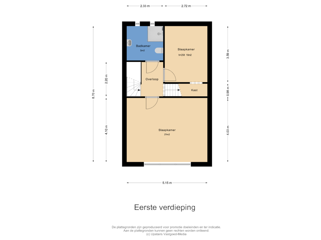 Bekijk plattegrond van Eerste verdieping van Meidoornstraat 15