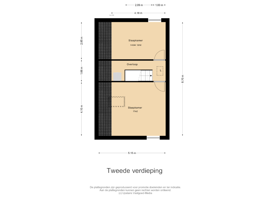 Bekijk plattegrond van Tweede verdieping van Meidoornstraat 15