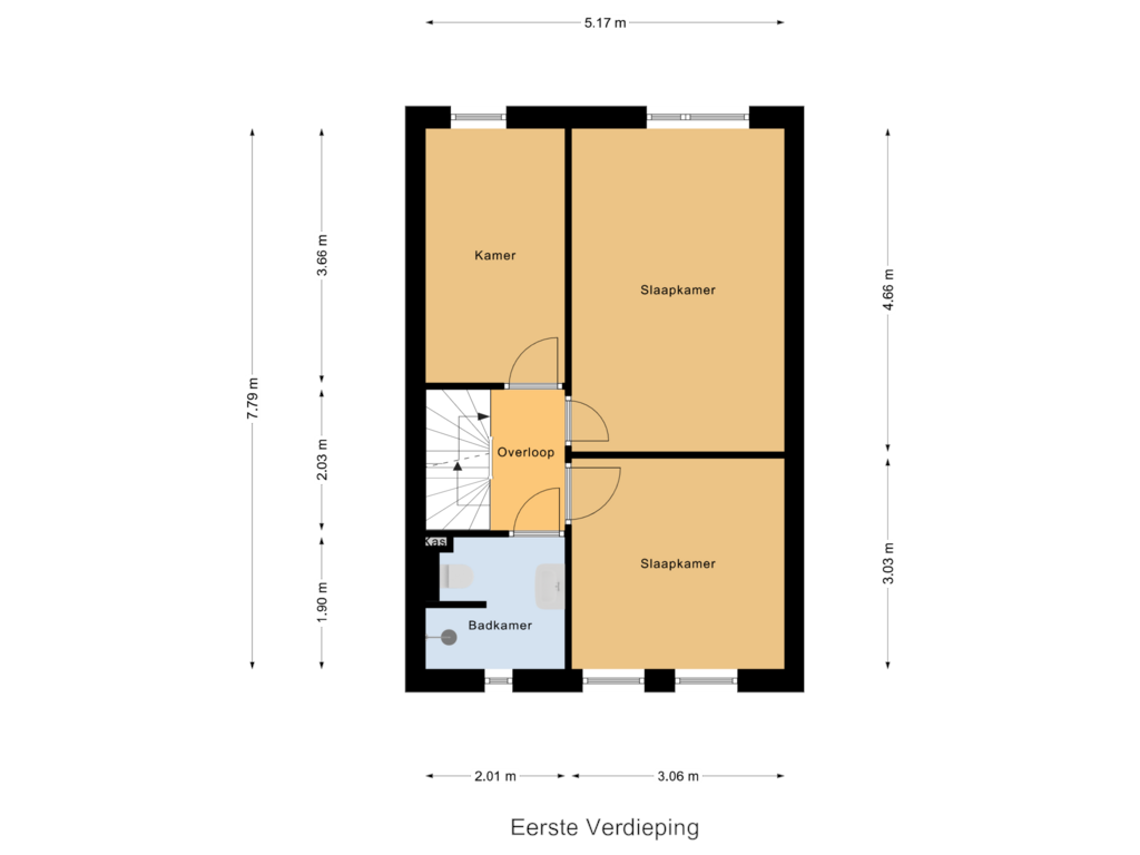 Bekijk plattegrond van Eerste Verdieping van Mayersloot 18