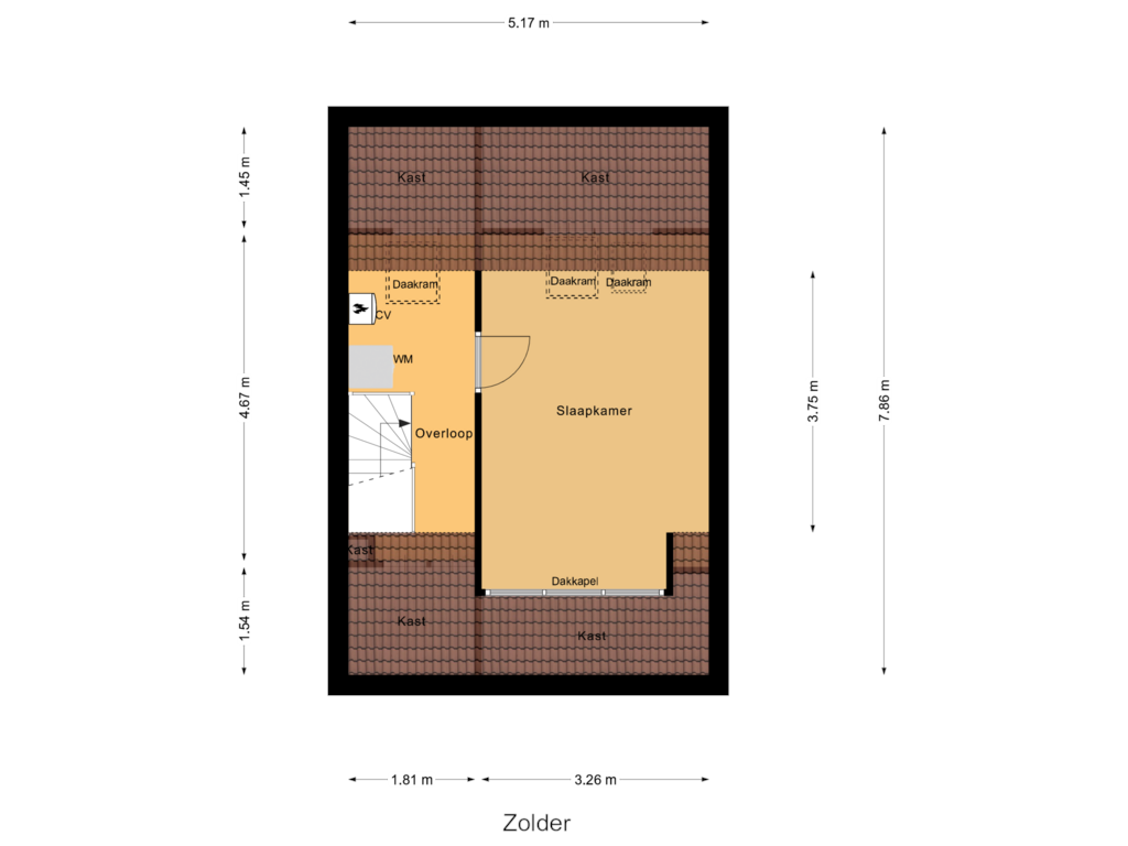 Bekijk plattegrond van Zolder van Mayersloot 18