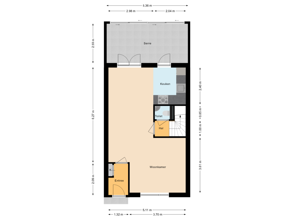 Bekijk plattegrond van Begane grond van Lupinestraat 17