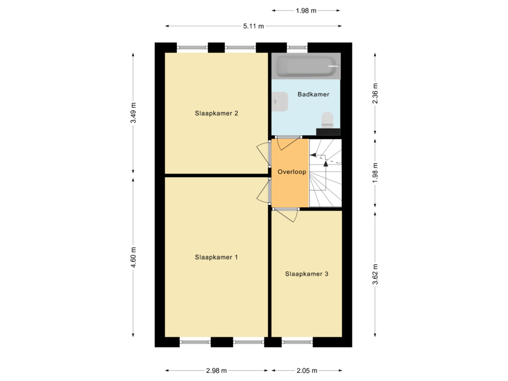 Bekijk plattegrond van Eerste verdieping van Lupinestraat 17