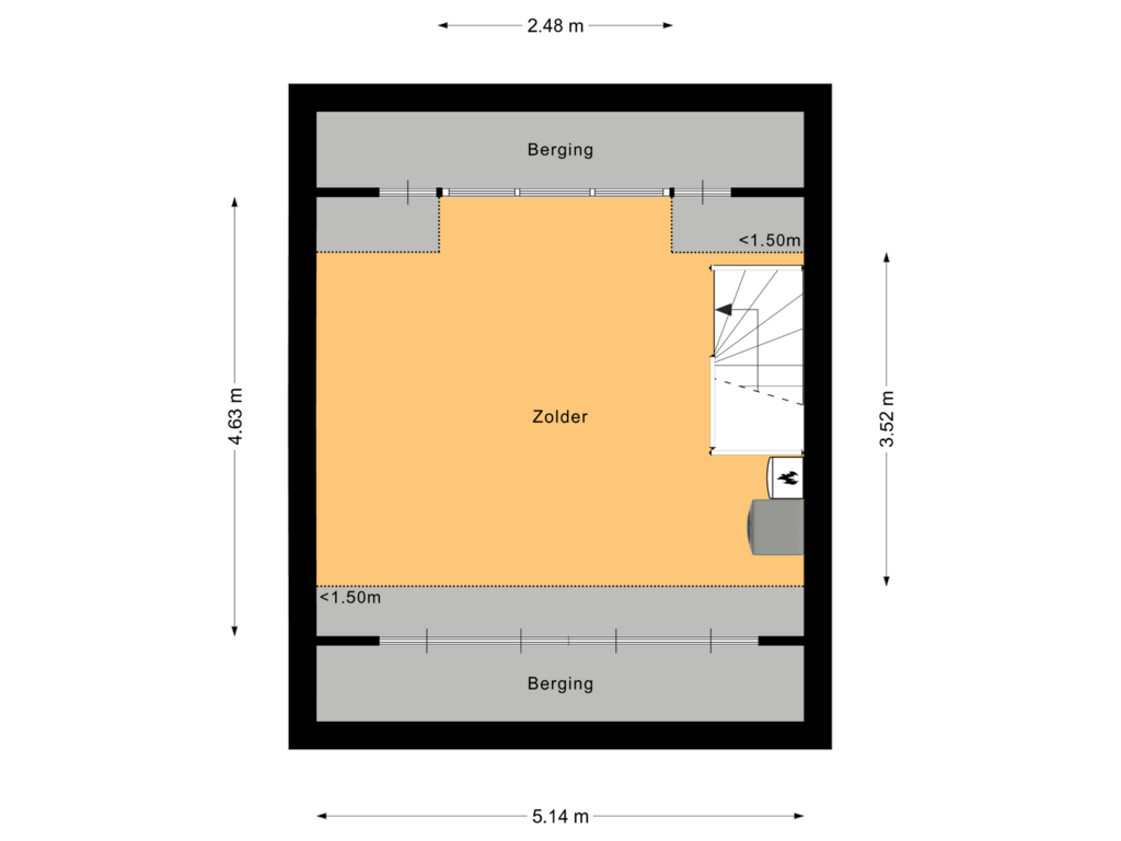 Bekijk plattegrond van Tweede verdieping van Lupinestraat 17