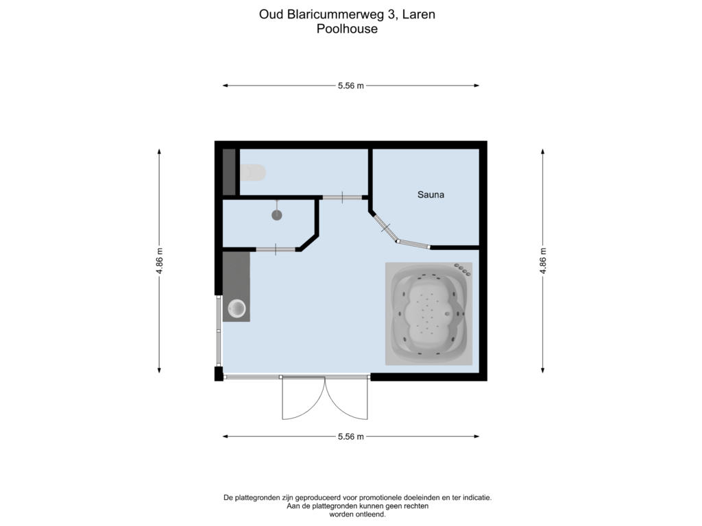 Bekijk plattegrond van Poolhouse van Oud Blaricummerweg 3