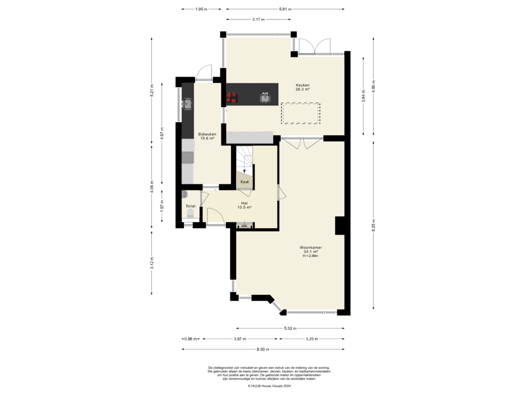 Bekijk plattegrond van Begane grond van Bosstraat 54