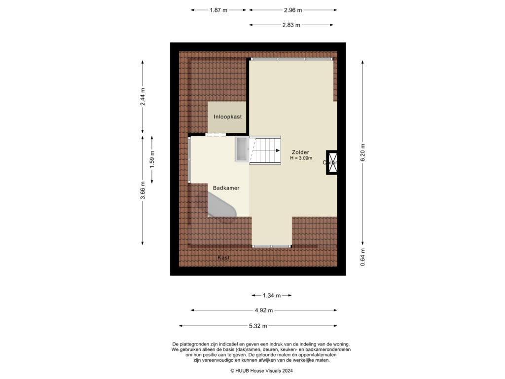 Bekijk plattegrond van Tweede verdieping van Bosstraat 54