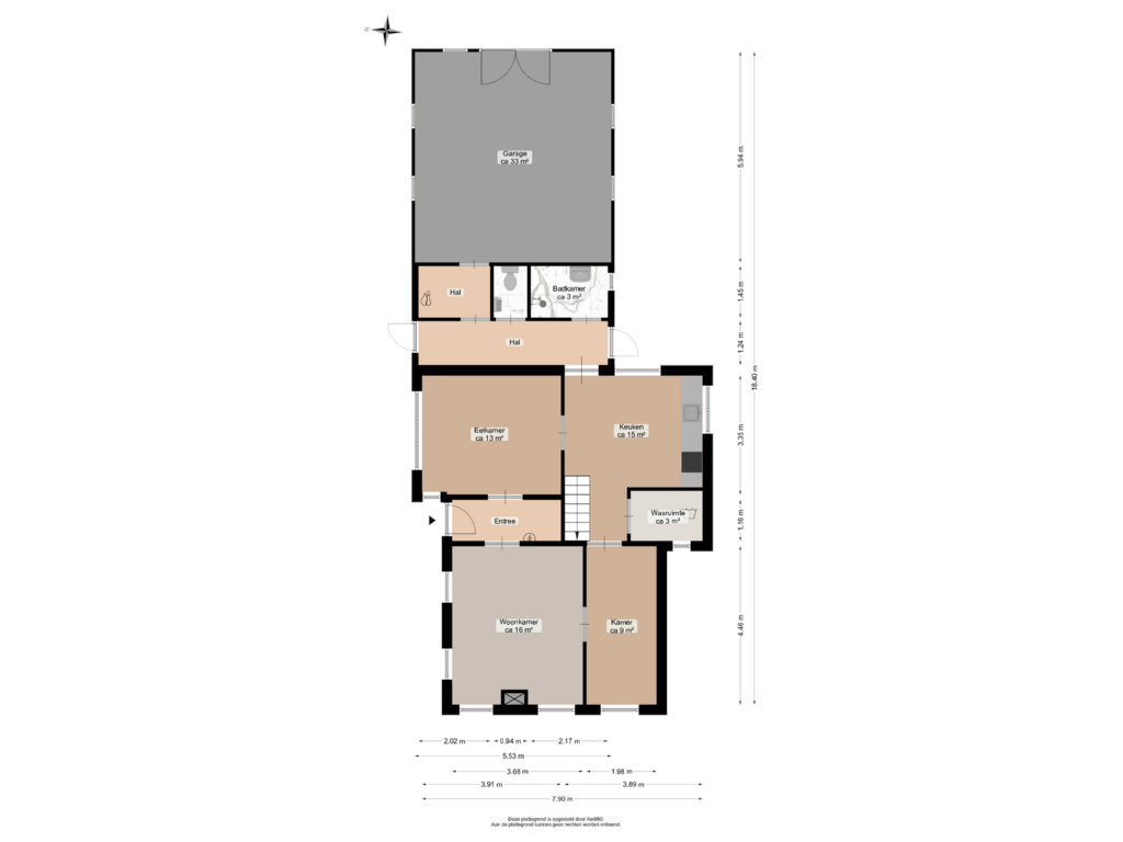 Bekijk plattegrond van Begane grond van Treubweg 13