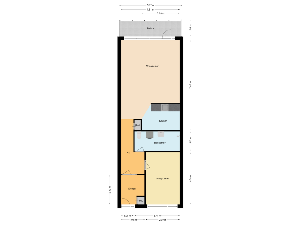 Bekijk plattegrond van Appartement van Kronenburgersingel 31