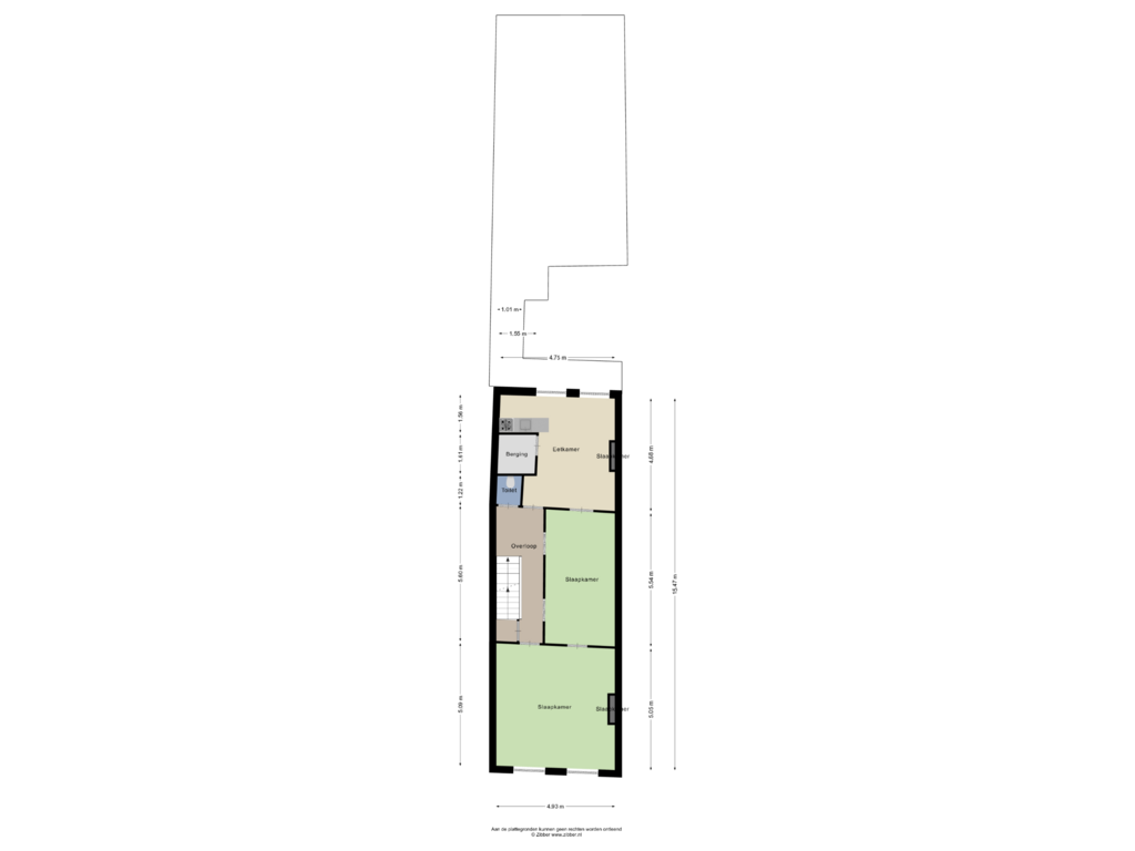 Bekijk plattegrond van Tweede Verdieping van Boschstraat 92