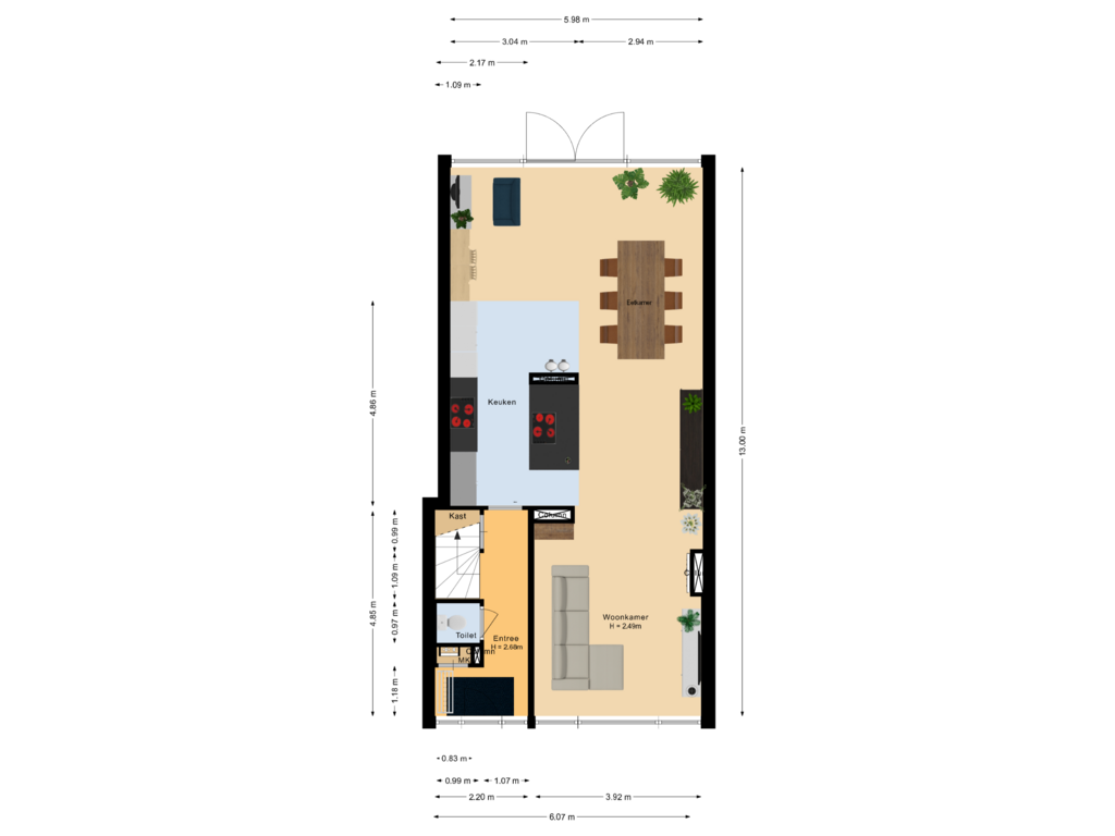 Bekijk plattegrond van Begane grond van Wittendijk 18