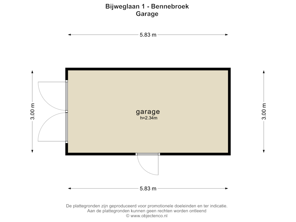 Bekijk plattegrond van GARAGE van Bijweglaan 1