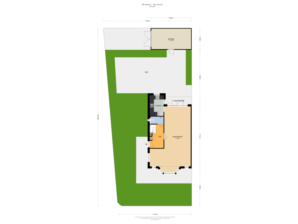 Bekijk plattegrond van PERCEEL van Bijweglaan 1