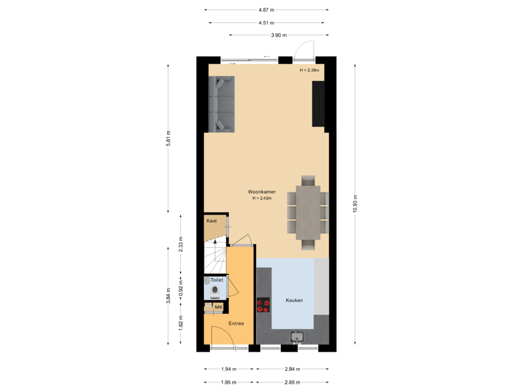 View floorplan of Begane grond of Bloemenstraat 52