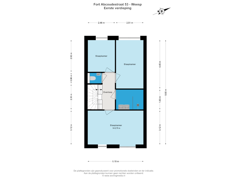 View floorplan of Eerste verdieping of Fort Abcoudestraat 53