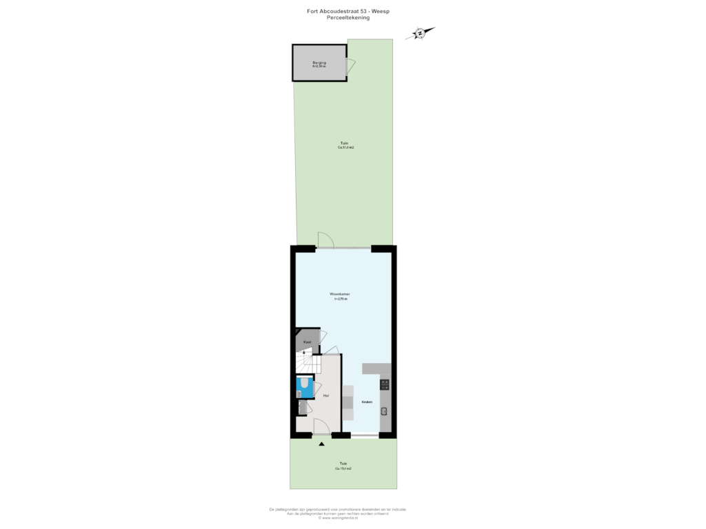 View floorplan of Perceeltekening of Fort Abcoudestraat 53