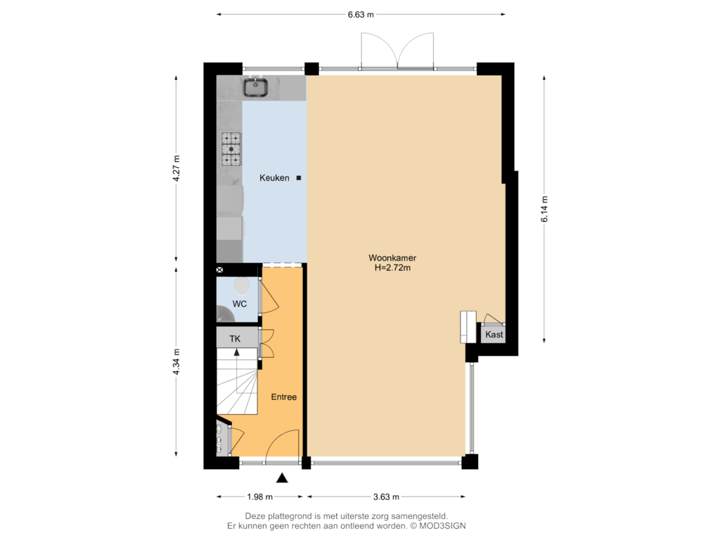 Bekijk plattegrond van Begane Grond van Fresialaan 32