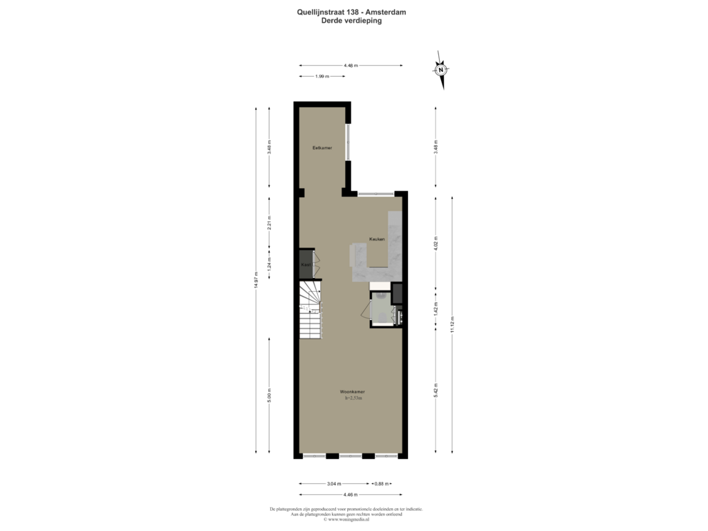 Bekijk plattegrond van Derde verdieping van Quellijnstraat 138-3