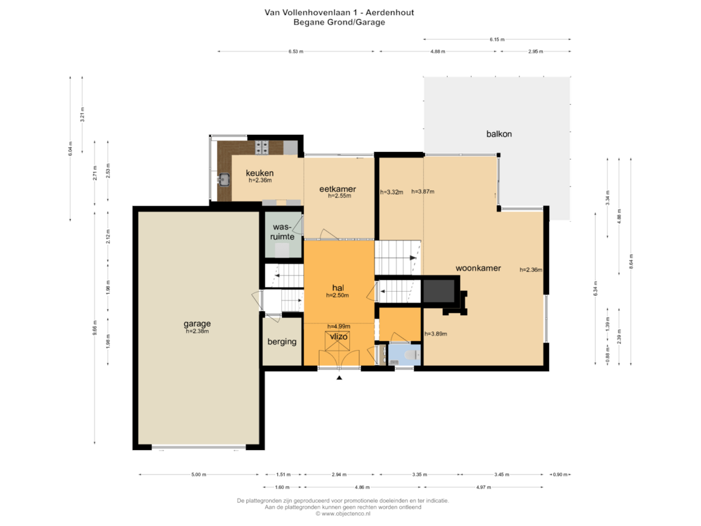 View floorplan of BEGANE GROND of Van Vollenhovenlaan 1