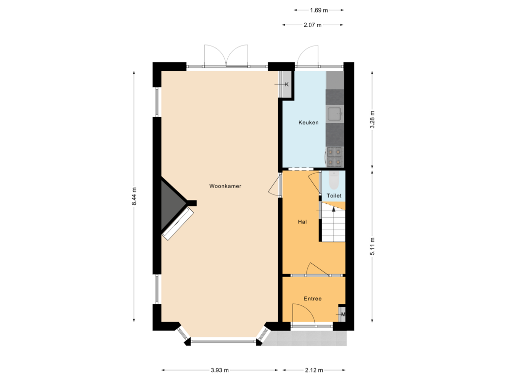 Bekijk plattegrond van Begane grond van Parallelweg 80