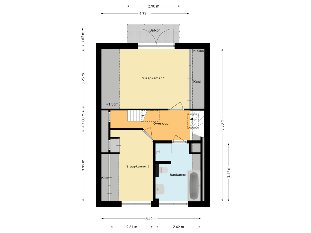 Bekijk plattegrond van Eerste verdieping van Parallelweg 80