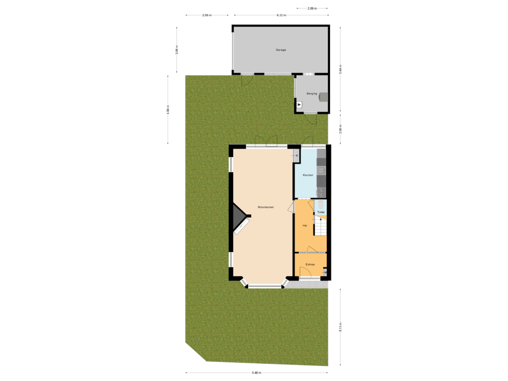 Bekijk plattegrond van Situatie van Parallelweg 80