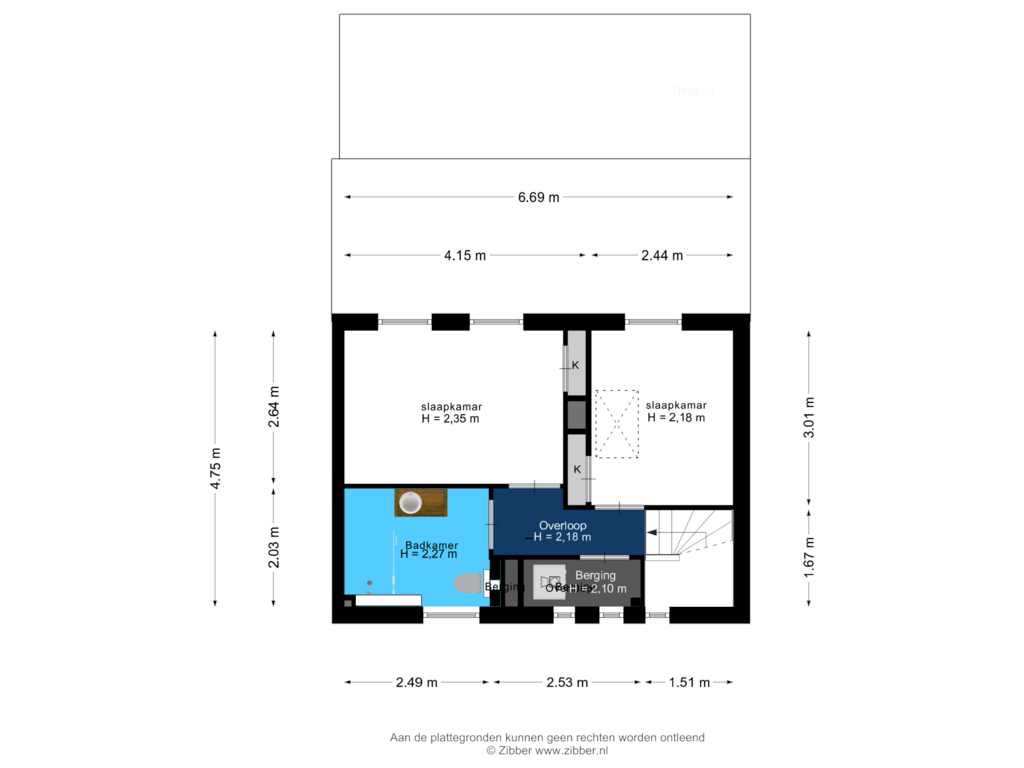 View floorplan of Eerste Verdieping of Heerenweg 45