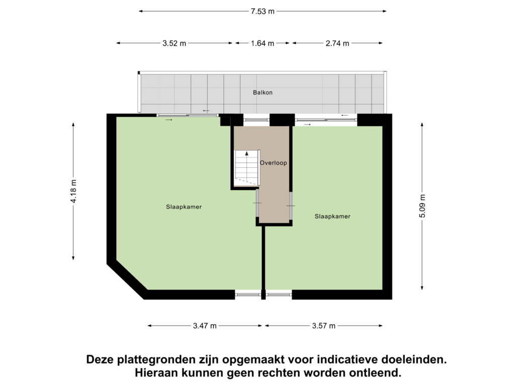 View floorplan of Tweede Verdieping of Madoerastraat 32