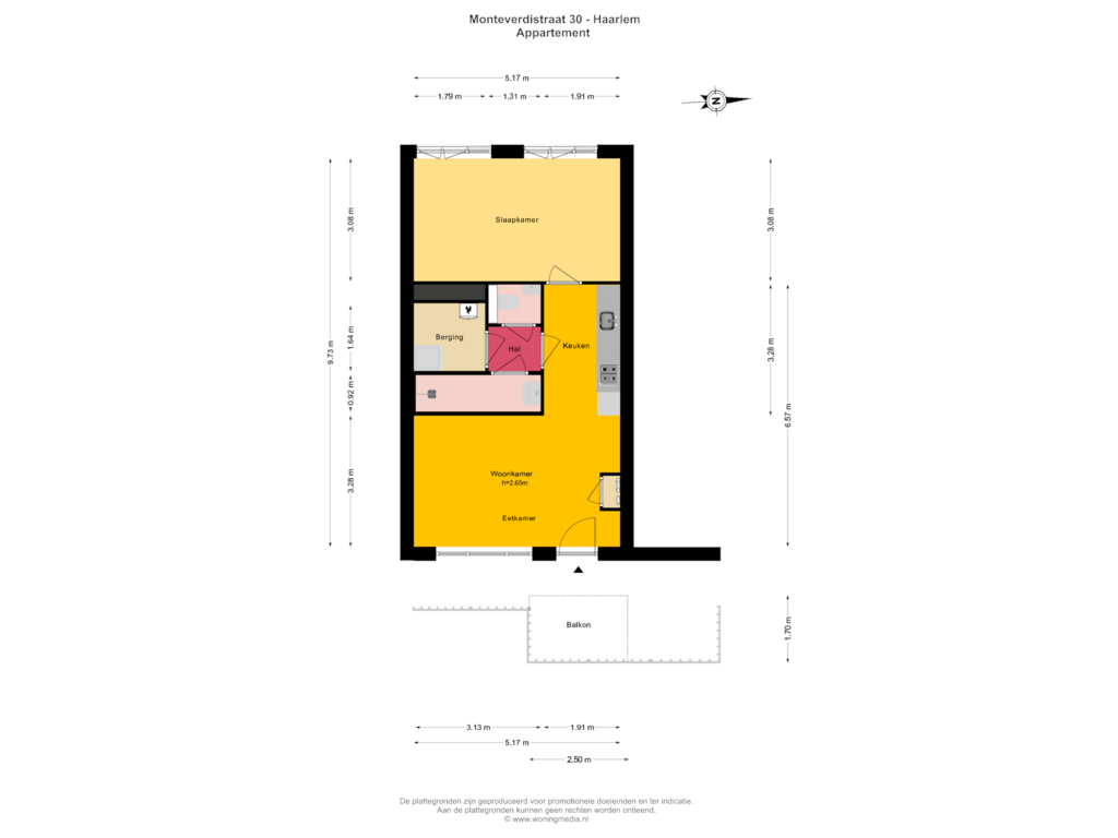 View floorplan of Appartement of Monteverdistraat 30