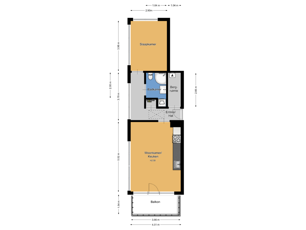 Bekijk plattegrond van 2e verdieping van Deijliuslaan 13