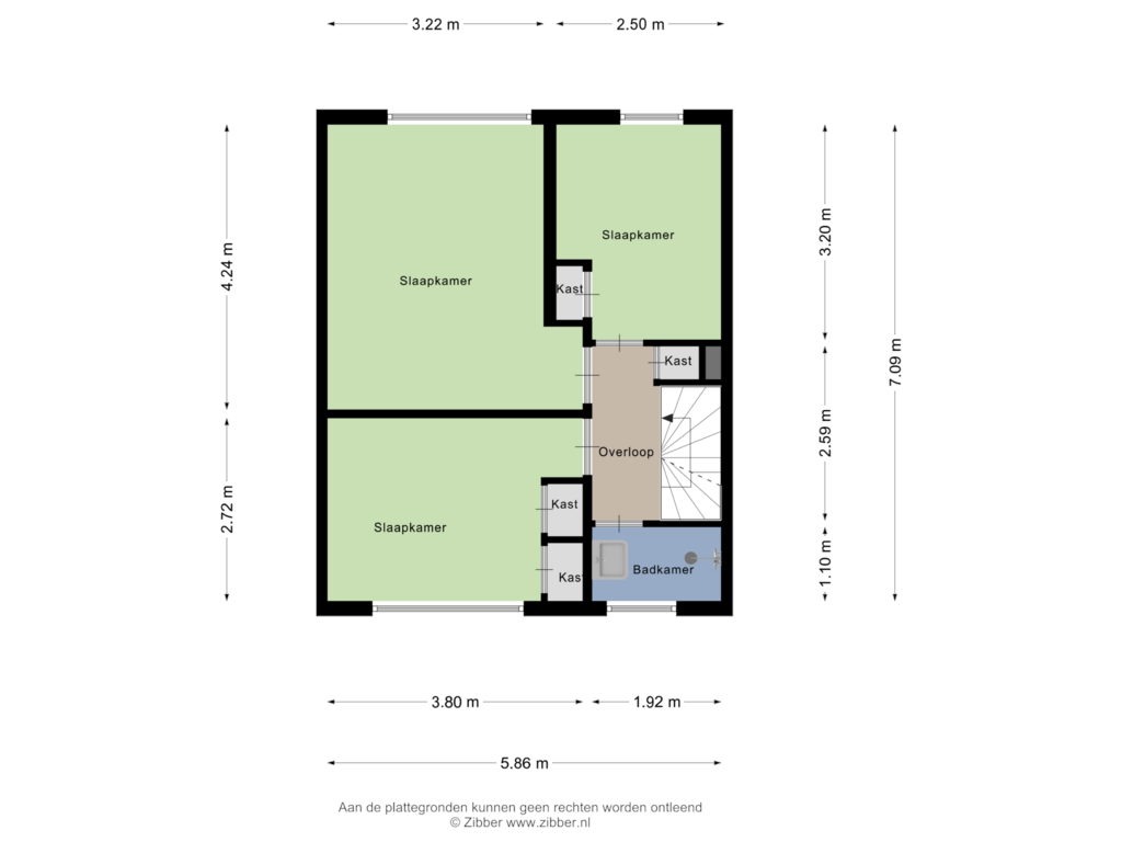 Bekijk plattegrond van Eerste Verdieping van Rauwbrakenweg 4