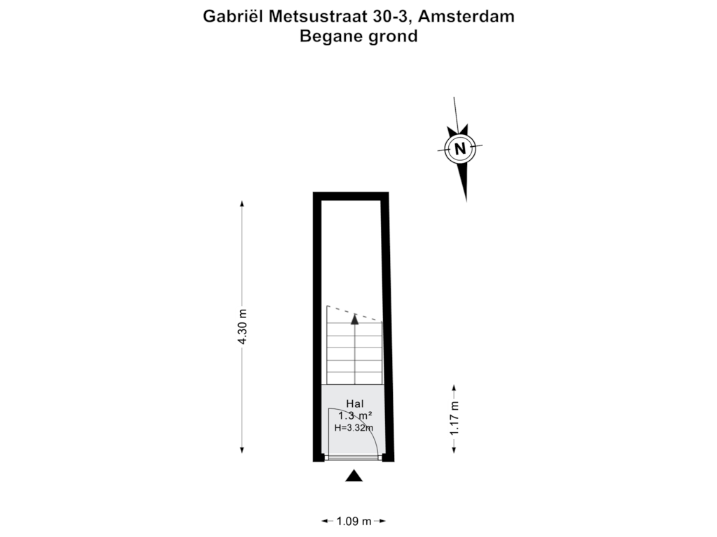 View floorplan of Begane grond of Gabriël Metsustraat 30-3