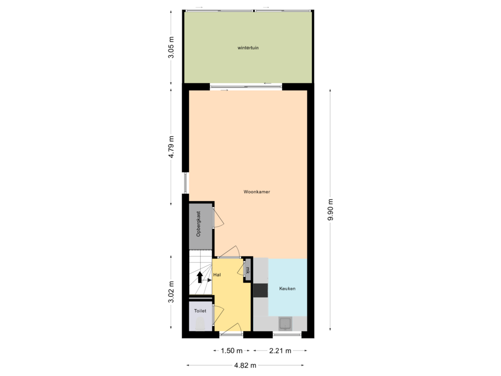 View floorplan of Begane grond of Kaatsruwe 26