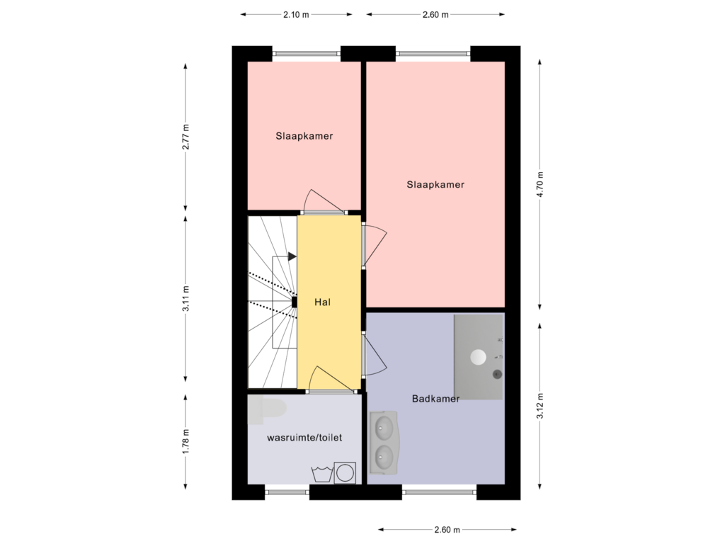 View floorplan of Eerste verdieping of Kaatsruwe 26