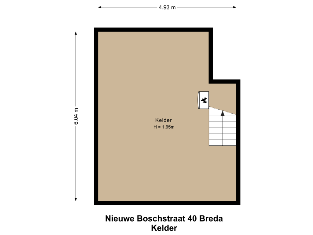 View floorplan of Kelder of Nieuwe Boschstraat 40