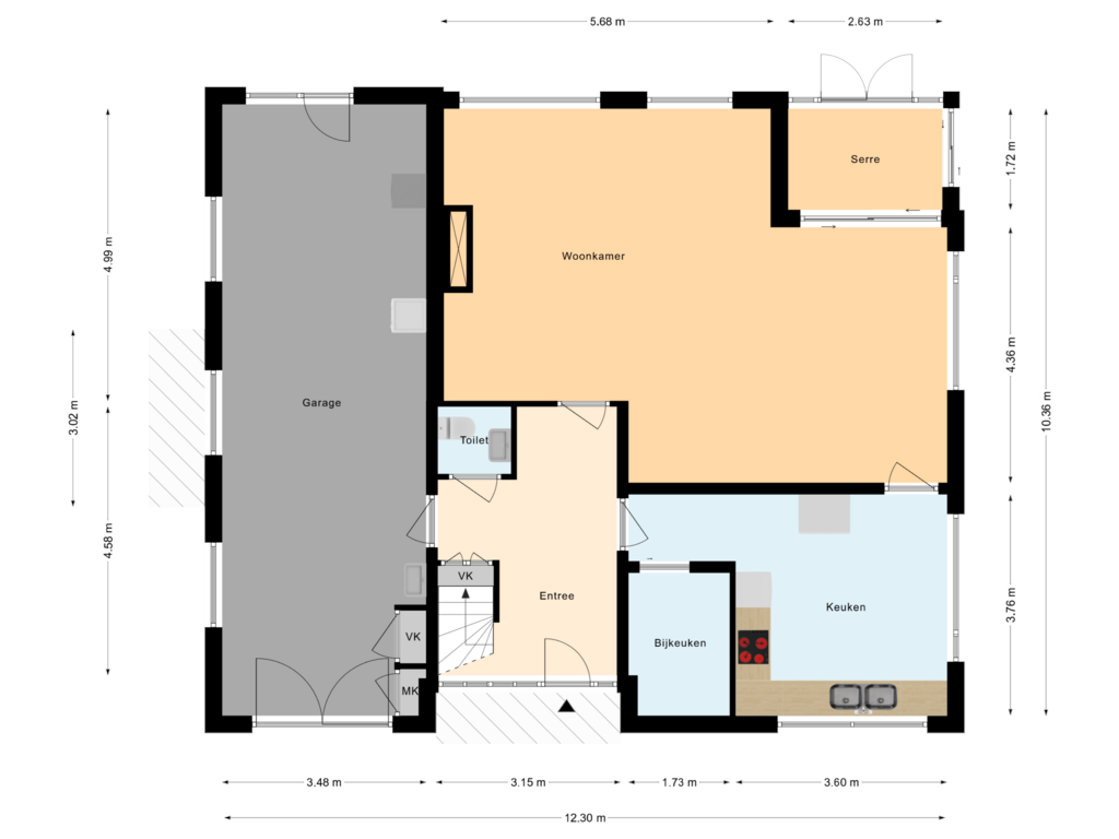 View floorplan of Begane Grond of Romanlaan 18