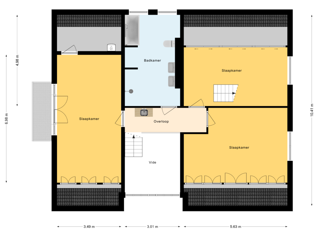 View floorplan of 1e Verdieping of Romanlaan 18