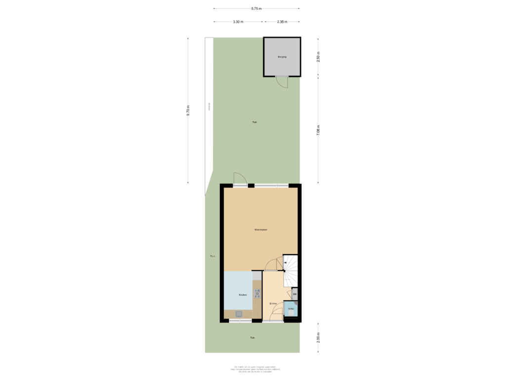 Bekijk plattegrond van Begane grond met tuin van Appeldreef 73