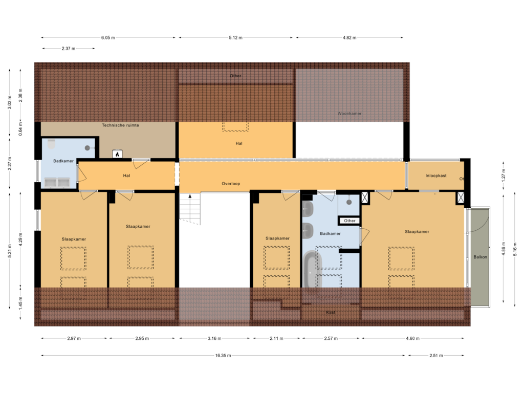 View floorplan of Eerste verdieping of Oude Wetering 34