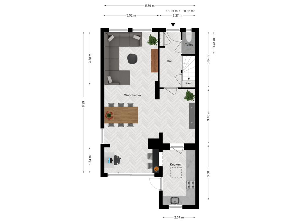 Bekijk plattegrond van Begane grond van Sandoel 59