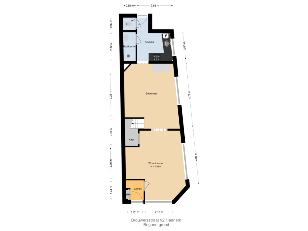 Bekijk plattegrond van Begane grond van Brouwersstraat 92