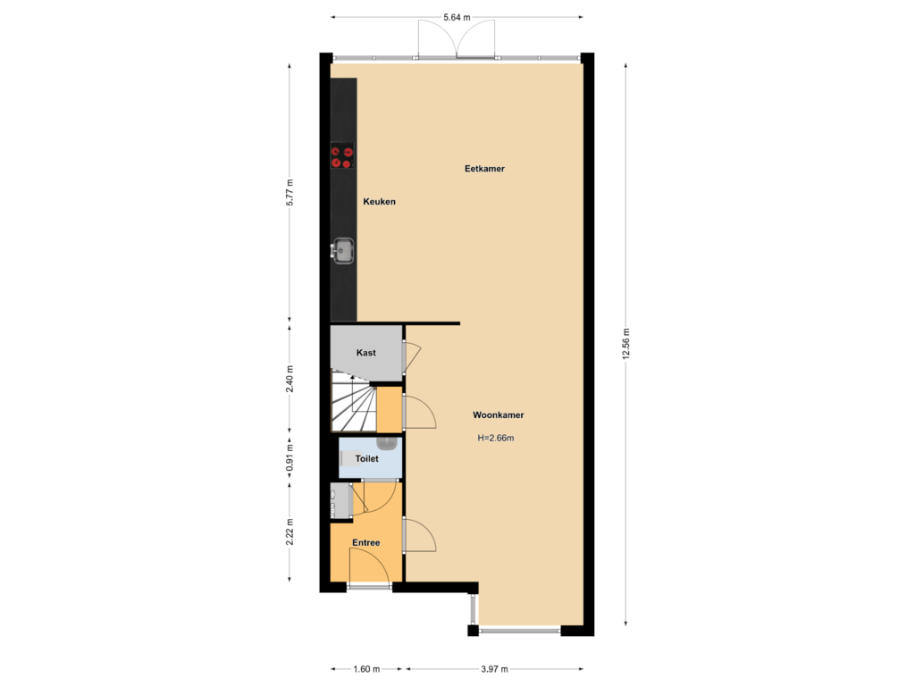 Bekijk plattegrond van Begane grond van Koolwitjestraat 80