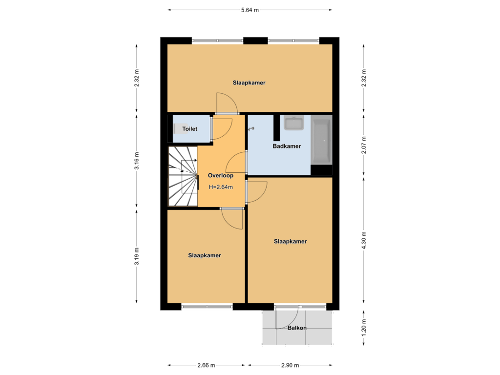 Bekijk plattegrond van Eerste Verdieping van Koolwitjestraat 80