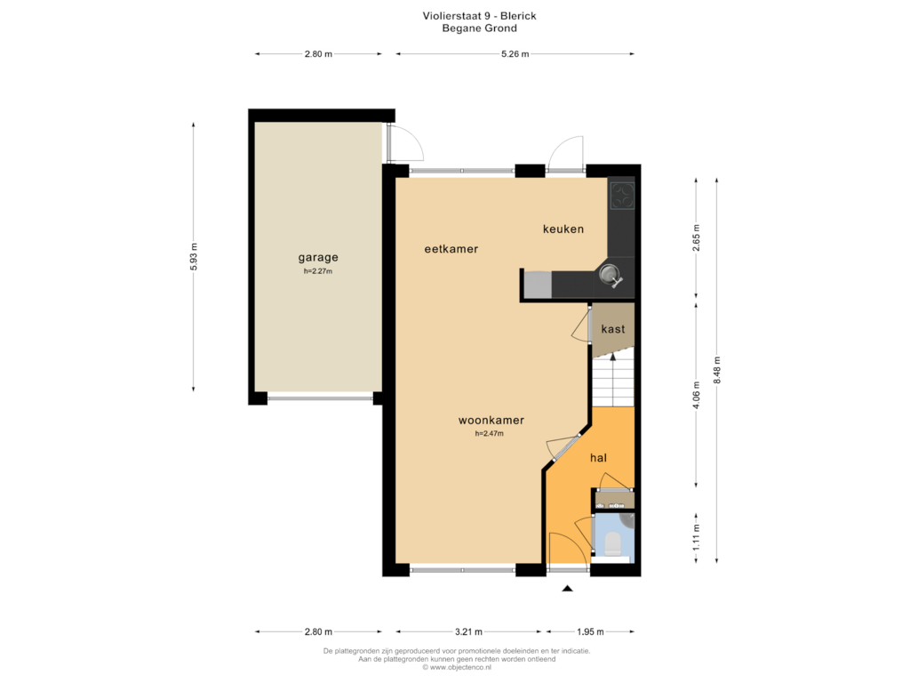 Bekijk plattegrond van Begane Grond van Violierstraat 9