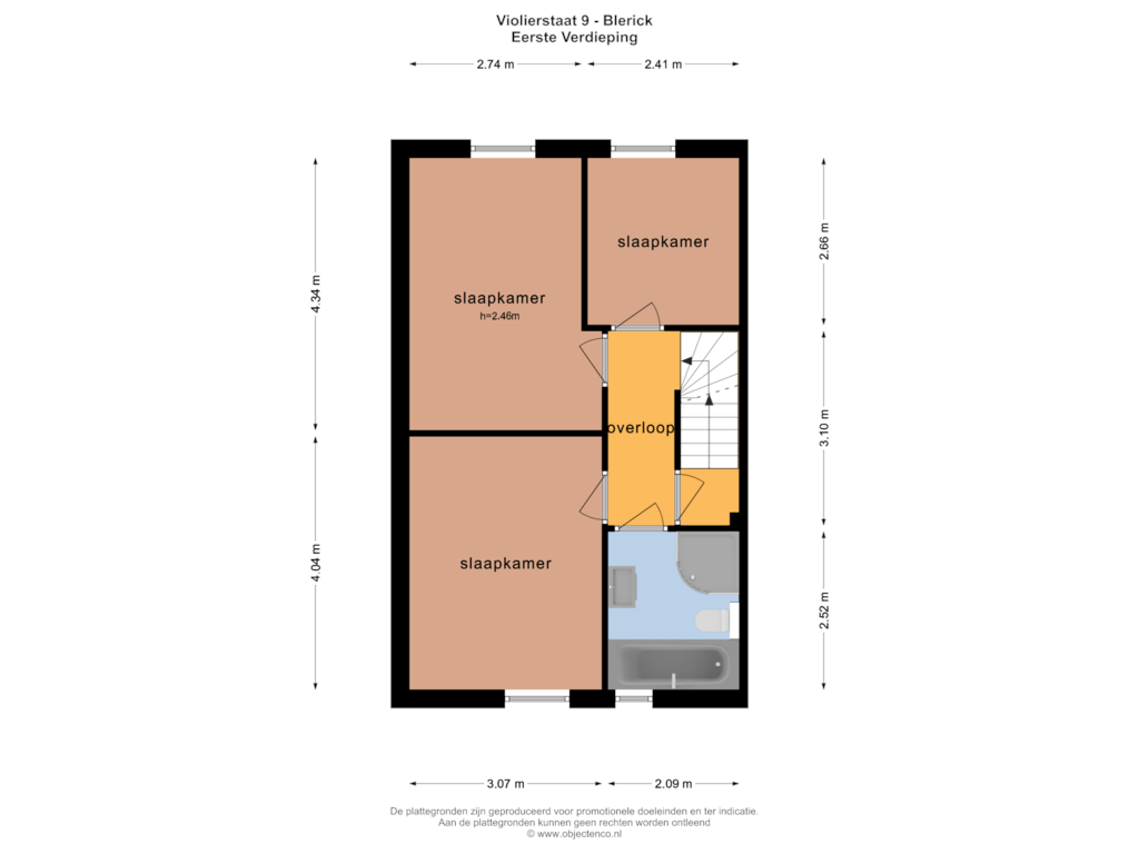 Bekijk plattegrond van Eerste Verdieping van Violierstraat 9