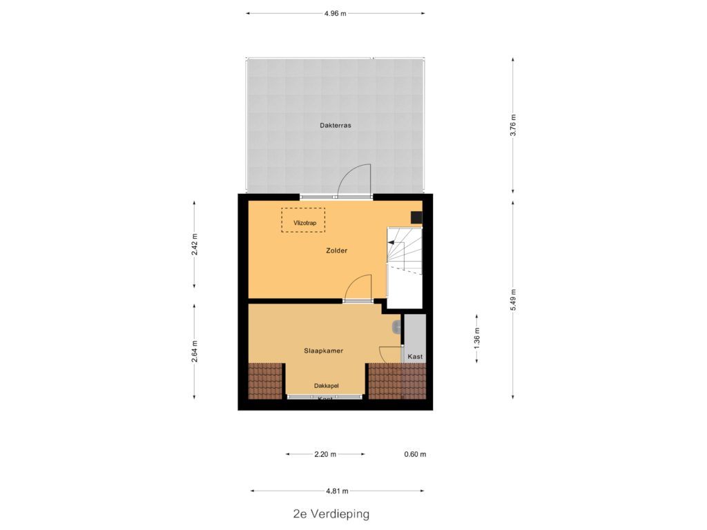 Bekijk plattegrond van 2e Verdieping van Tijmensgroet 95